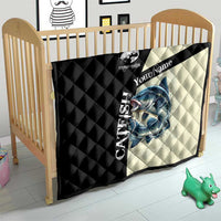 Catfish Fishing Customize Name Quilt Splash Effect and Black Cream Split Design - Wonder Print Shop