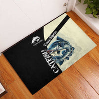 Catfish Fishing Customize Name Rubber Doormat Splash Effect and Black Cream Split Design - Wonder Print Shop