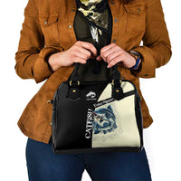 Catfish Fishing Customize Name Shoulder Handbag Splash Effect and Black Cream Split Design - Wonder Print Shop