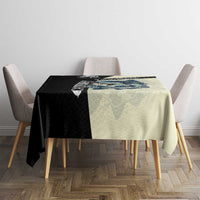 Catfish Fishing Customize Name Tablecloth Splash Effect and Black Cream Split Design - Wonder Print Shop