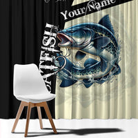 Catfish Fishing Customize Name Window Curtain Splash Effect and Black Cream Split Design - Wonder Print Shop