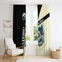 Catfish Fishing Customize Name Window Curtain Splash Effect and Black Cream Split Design - Wonder Print Shop