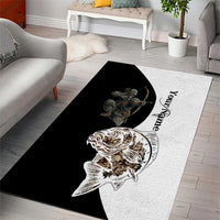 Carp Hunter Bowfishing Customize Name Area Rug Camouflage Archer Graphic and Black White Split Layout - Wonder Print Shop
