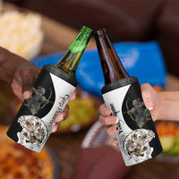 Carp Hunter Bowfishing Customize Name 4 in 1 Can Cooler Tumbler Camouflage Archer Graphic and Black White Split Layout - Wonder Print Shop