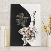 Carp Hunter Bowfishing Customize Name Canvas Wall Art Camouflage Archer Graphic and Black White Split Layout - Wonder Print Shop
