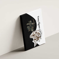 Carp Hunter Bowfishing Customize Name Canvas Wall Art Camouflage Archer Graphic and Black White Split Layout - Wonder Print Shop