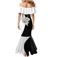 Carp Hunter Bowfishing Customize Name Family Matching Mermaid Dress and Hawaiian Shirt Camouflage Archer Graphic and Black White Split Layout - Wonder Print Shop