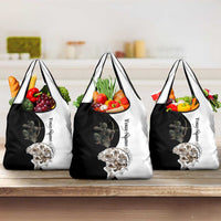 Carp Hunter Bowfishing Customize Name Grocery Bag Camouflage Archer Graphic and Black White Split Layout - Wonder Print Shop