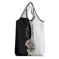 Carp Hunter Bowfishing Customize Name Grocery Bag Camouflage Archer Graphic and Black White Split Layout - Wonder Print Shop