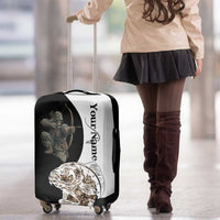Carp Hunter Bowfishing Customize Name Luggage Cover Camouflage Archer Graphic and Black White Split Layout - Wonder Print Shop