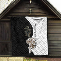 Carp Hunter Bowfishing Customize Name Quilt Camouflage Archer Graphic and Black White Split Layout - Wonder Print Shop