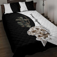 Carp Hunter Bowfishing Customize Name Quilt Bed Set Camouflage Archer Graphic and Black White Split Layout - Wonder Print Shop