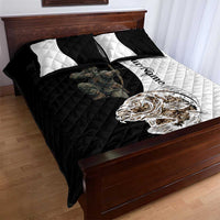 Carp Hunter Bowfishing Customize Name Quilt Bed Set Camouflage Archer Graphic and Black White Split Layout - Wonder Print Shop