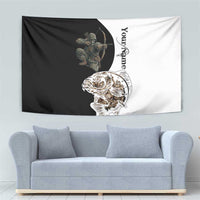 Carp Hunter Bowfishing Customize Name Tapestry Camouflage Archer Graphic and Black White Split Layout - Wonder Print Shop