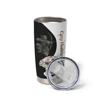 Carp Hunter Bowfishing Customize Name Tumbler Cup Camouflage Archer Graphic and Black White Split Layout - Wonder Print Shop