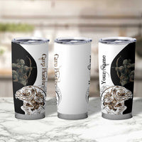 Carp Hunter Bowfishing Customize Name Tumbler Cup Camouflage Archer Graphic and Black White Split Layout - Wonder Print Shop