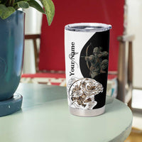 Carp Hunter Bowfishing Customize Name Tumbler Cup Camouflage Archer Graphic and Black White Split Layout - Wonder Print Shop