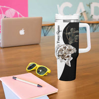 Carp Hunter Bowfishing Customize Name Tumbler With Handle Camouflage Archer Graphic and Black White Split Layout - Wonder Print Shop