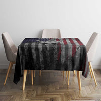 Personalized Skull Bowling Tablecloth Distressed American Flag in Dark Grunge Design - Wonder Print Shop