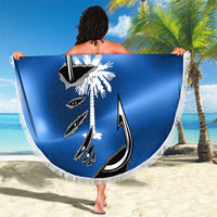 Fishing Custom South Carolina Flag Beach Blanket Fish Hook Graphic in Blue Gradient Design - Wonder Print Shop