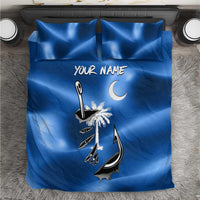 Fishing Custom South Carolina Flag Bedding Set Fish Hook Graphic in Blue Gradient Design - Wonder Print Shop
