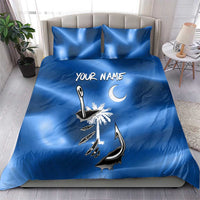 Fishing Custom South Carolina Flag Bedding Set Fish Hook Graphic in Blue Gradient Design - Wonder Print Shop
