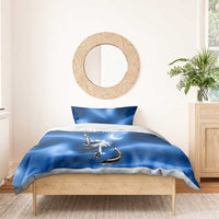 Fishing Custom South Carolina Flag Bedding Set Fish Hook Graphic in Blue Gradient Design - Wonder Print Shop