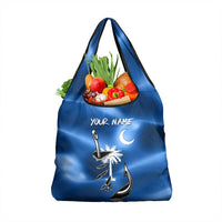 Fishing Custom South Carolina Flag Grocery Bag Fish Hook Graphic in Blue Gradient Design - Wonder Print Shop