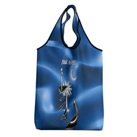 Fishing Custom South Carolina Flag Grocery Bag Fish Hook Graphic in Blue Gradient Design - Wonder Print Shop
