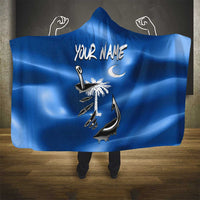 Fishing Custom South Carolina Flag Hooded Blanket Fish Hook Graphic in Blue Gradient Design - Wonder Print Shop