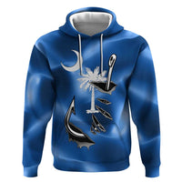 Fishing Custom South Carolina Flag Hoodie Fish Hook Graphic in Blue Gradient Design - Wonder Print Shop