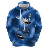 Fishing Custom South Carolina Flag Hoodie Fish Hook Graphic in Blue Gradient Design - Wonder Print Shop