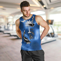 Fishing Custom South Carolina Flag Men Tank Top Fish Hook Graphic in Blue Gradient Design - Wonder Print Shop