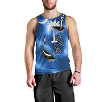 Fishing Custom South Carolina Flag Men Tank Top Fish Hook Graphic in Blue Gradient Design - Wonder Print Shop
