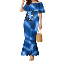 Fishing Custom South Carolina Flag Mermaid Dress Fish Hook Graphic in Blue Gradient Design - Wonder Print Shop
