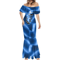 Fishing Custom South Carolina Flag Mermaid Dress Fish Hook Graphic in Blue Gradient Design - Wonder Print Shop
