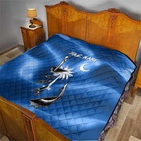 Fishing Custom South Carolina Flag Quilt Fish Hook Graphic in Blue Gradient Design - Wonder Print Shop