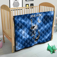 Fishing Custom South Carolina Flag Quilt Fish Hook Graphic in Blue Gradient Design - Wonder Print Shop