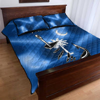 Fishing Custom South Carolina Flag Quilt Bed Set Fish Hook Graphic in Blue Gradient Design - Wonder Print Shop