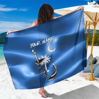 Fishing Custom South Carolina Flag Sarong Fish Hook Graphic in Blue Gradient Design - Wonder Print Shop