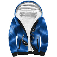 Fishing Custom South Carolina Flag Sherpa Hoodie Fish Hook Graphic in Blue Gradient Design - Wonder Print Shop