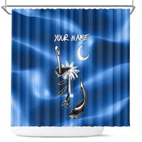 Fishing Custom South Carolina Flag Shower Curtain Fish Hook Graphic in Blue Gradient Design - Wonder Print Shop
