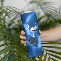 Fishing Custom South Carolina Flag Skinny Tumbler Fish Hook Graphic in Blue Gradient Design - Wonder Print Shop