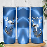 Fishing Custom South Carolina Flag Skinny Tumbler Fish Hook Graphic in Blue Gradient Design - Wonder Print Shop
