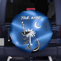 Fishing Custom South Carolina Flag Spare Tire Cover Fish Hook Graphic in Blue Gradient Design - Wonder Print Shop