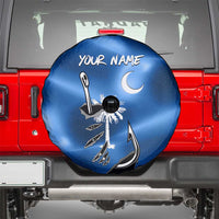 Fishing Custom South Carolina Flag Spare Tire Cover Fish Hook Graphic in Blue Gradient Design - Wonder Print Shop