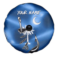 Fishing Custom South Carolina Flag Spare Tire Cover Fish Hook Graphic in Blue Gradient Design - Wonder Print Shop