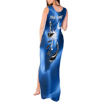 Fishing Custom South Carolina Flag Tank Maxi Dress Fish Hook Graphic in Blue Gradient Design - Wonder Print Shop