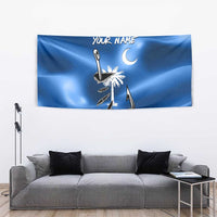 Fishing Custom South Carolina Flag Tapestry Fish Hook Graphic in Blue Gradient Design - Wonder Print Shop