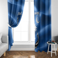 Fishing Custom South Carolina Flag Window Curtain Fish Hook Graphic in Blue Gradient Design - Wonder Print Shop